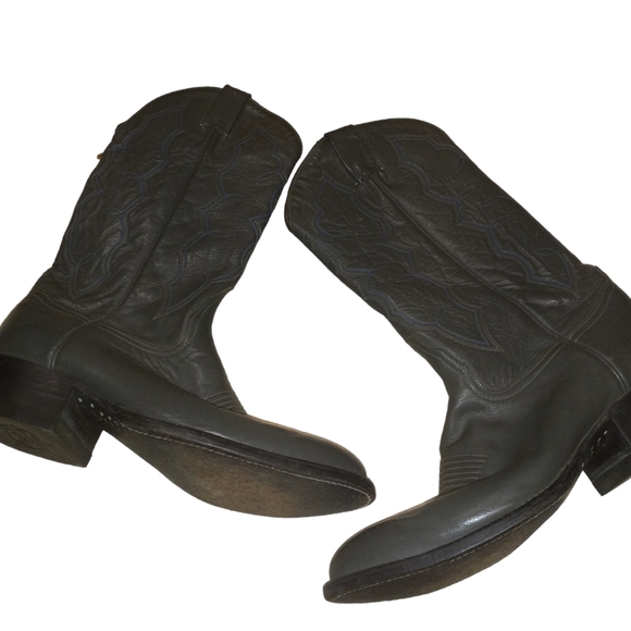 Tony Lama Vtg Wingtip leather Cowboy Boots Mens 8.5EE - Picture 12 of 16